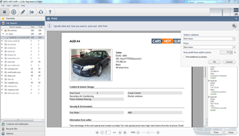 Printing of found car ads